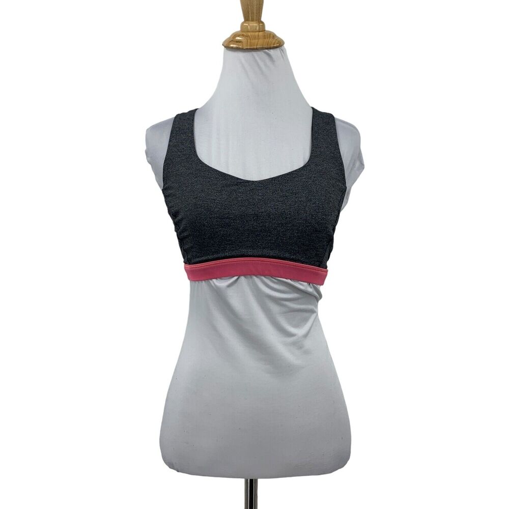 Lululemon Free To Be Serene Bra Womens 6 Gray Criss Cross Back Strappy Cropped